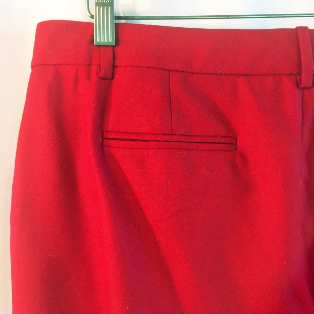 NWOT J Crew Cafe Trouser in ruby red wool - Picture 8 of 8